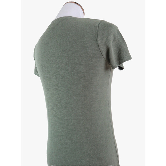 Madewell Size XS Relaxed Midi Tee Dress Slub Knit Jersey Green - Picture 6 of 11